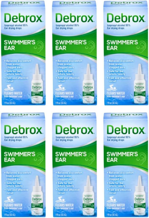 Debrox Swimmer's Ear Drying Drops για Ενήλικες & Παιδιά, 1 Fl oz. (πακέτο των 6)