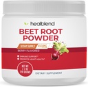 healblend Organic Beet Root Powder - Νιτρικά οξείδια, Υγιεινή υποστήριξη αρτηριακής πίεσης, κυκλοφορία αίματος Superfood Blueberry Flavored - 30 Υπηρεσίες