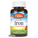 Carlson - Μασώμενος σίδηρος, 30 mg, Superior Απορρόφηση, Υγεία του Αίματος, Ενεργειακή Παραγωγή & Βέλτιστη Ευεξία, Μασώμενο συμπλήρωμα σιδήρου για γυναίκες & άνδρες, Φυσική γεύση φράουλας, 120 δισκία