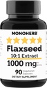 MONOHERB εκχύλισμα λιναρόσπορου 1000 mg - 90 κάψουλες χορτοφάγων