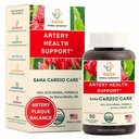 Artery Plaque Removal Formula | 4-Element All-Natural Supplement to Support Blood Pressure, Healthy Cholesterol, and Heart Rhythm | 90 Easy-to-Swallow Capsules | by Sana Herbal