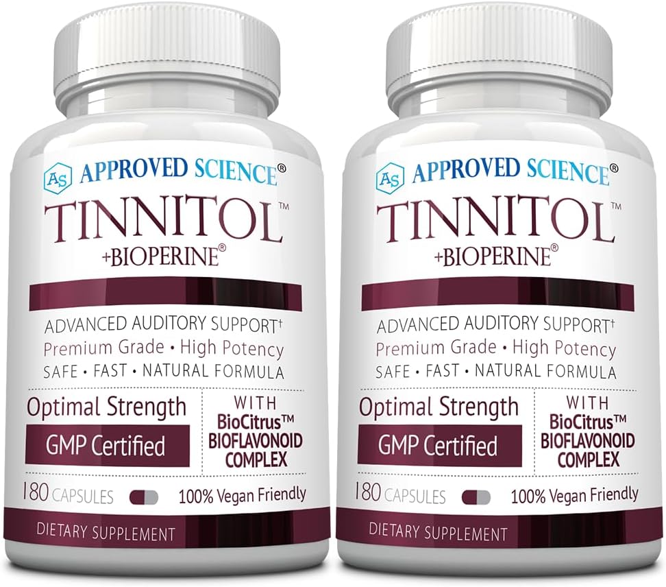 Εγκεκριμένη επιστήμη Tinnitol - Εμβοές συμπλήρωμα υποστήριξης - Ease Ringing in The Ears - Boost Inner Ear Health - 2 μπουκάλια - 6 μήνες προσφοράς - Made in The USA