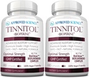 Approved Science Tinnitol - Tinnitus Support Supplement - Ease Ringing in The Ears - Boost Inner Ear Health - 2 Bottles - 6 Month Supply - Made in The USA