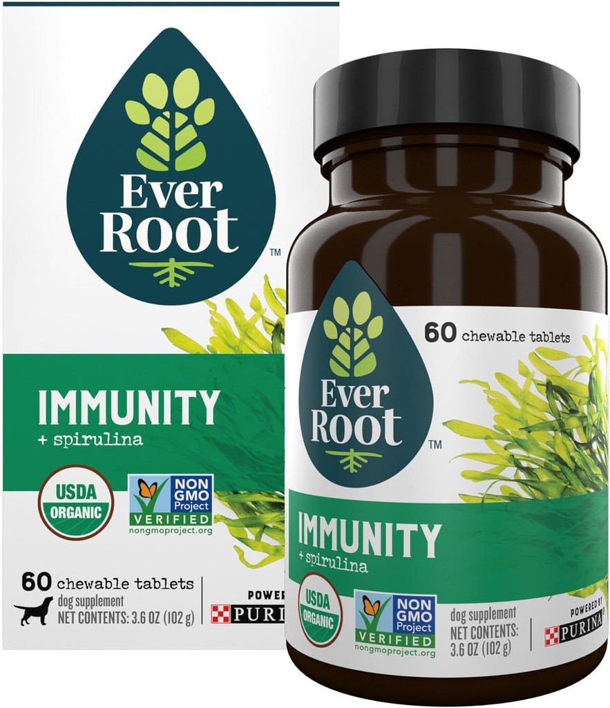 EverRoot Dog Συμπληρώματα Powered by Purina Immunity Chewable Tablet with Spirulina and Antioxidants - 3.6 oz. Κάνιστρο