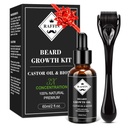 RAFFIN Beard Growth Kit, Αναβαθμισμένο γενεαλογικό Έλαιο Ανάπτυξης (2Oz) w/Maximum Πάχος Biotin & Castor Oil για Spot/Patchy Beard, Επίτευξη Fuller, Thicker & Healthier Beards, Δώρα για τον φίλο του σύζυγο μπαμπά