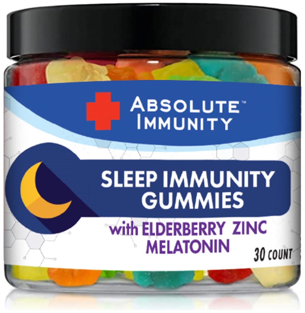 Απόλυτη ανοσία - Ψευδάργυρος και Elderberry Gummies ύπνου με μελατονίνη, 100% δωρεάν φάρμακα, υποστήριξη ανοσοποιητικού συστήματος, ενήλικες και παιδιά 30ct