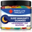 Απόλυτη ανοσία - Ψευδάργυρος και Elderberry Gummies ύπνου με μελατονίνη, 100% δωρεάν φάρμακα, υποστήριξη ανοσοποιητικού συστήματος, ενήλικες και παιδιά 30ct