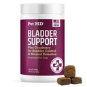 Pet MD Bladder υποστήριξη Plus Cranberry για τα σκυλιά - Έλεγχος της ουροδόχου κύστης υποστήριξης & ούρας Φυλλαδική υγεία - Βοήθεια για την ανακούφιση σκύλου UTI & Ακράτεια - Wild Yam Root & Cranberry Badder Bites για τα σκυλιά - 60 ct
