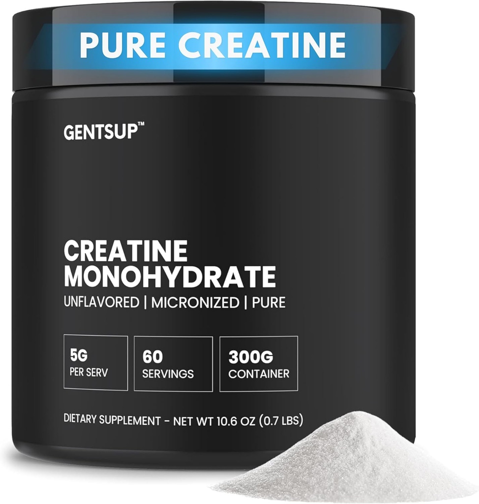Creapure Creatine Monohydrate Powder – Unflavored, 5000mg, 60 Services – Ενίσχυση της μυϊκής ανάπτυξης, δύναμη, απόδοση & υγεία του εγκεφάλου – Μη-GMO, χωρίς γλουτένη, HPLC δοκιμαστεί, NSF Certified