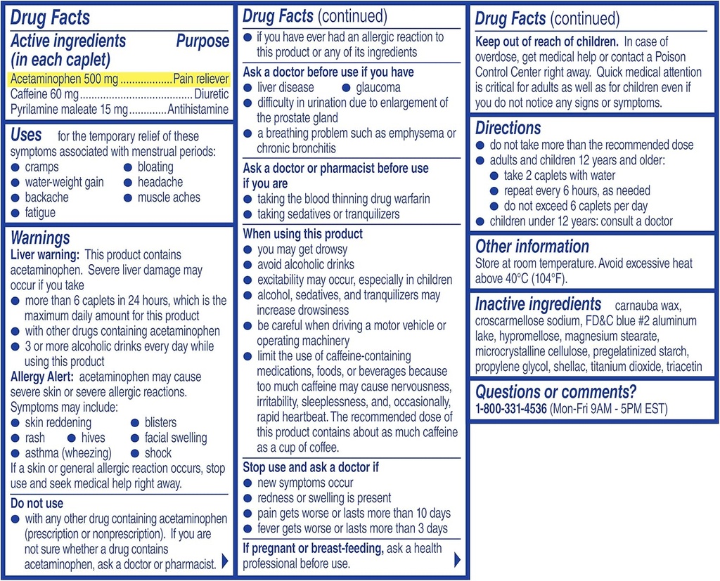 Midol πλήρη καπάκια, 40-Count Box ( 6 συσκευασία)