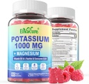Συμπληρώματα καλίου Gummies - 1000mg Κιτρικό κάλιο με σύμπλοκο μαγνησίου/γλυκινικό/σιτρικό, Coq10, L-Ταυρίνη, B12,D3–Ηλεκτρολυτικό, Ενέργεια, Εγκέφαλος - Συμπλήρωμα Μαγνησίου Καλίου για Ενήλικες, 2Pack