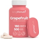 Grapefruit Seed Extract 500mg - προέρχεται από Citrus Paradisis, 180 κάψουλες χορτοφάγων, συμπλήρωμα βιολογικής ναρινίνης για την καθημερινή ενέργεια & ισορροπία, 6-Month Supply, GMP Certified, Made in USA