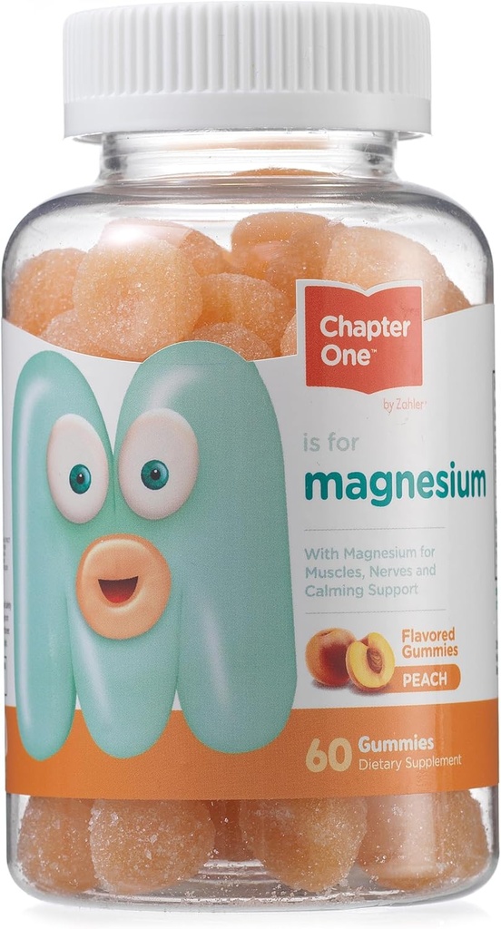 Κεφάλαιο Ένα Μαγνήσιο Gummies, Μεγάλη γεύση Μαγνήσιο για παιδιά, για γυναίκες και άνδρες, Certified Kosher (Peach)