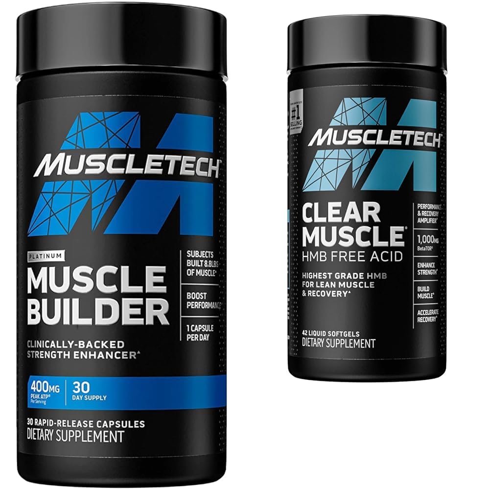 MuscleTech Muscle Builder με κορυφή ATP και σαφές μυών με HMB, Muscle Building Συμπληρώματα για άνδρες & γυναίκες, 30 + 42 Count