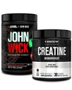 Jacked Factory X John Wick - Wick Mode Pre Workout Powder (Osaka Cherry Blossom, 40 Servings) & Creatine Monohydrate Powder (Άγευστη, 30 Servings)