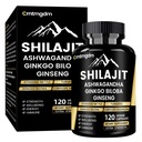 Shilajit Κάψουλες - 20.000mg Καθαρό οργανικό Shilajit Ιμαλαΐων για άνδρες & γυναίκες με Ashwagandha, Υποστηρίζει τη ζωτικότητα και την ευεξία, Premium Shilajit συμπλήρωμα καθαρό Ιμαλαΐων, 120 κάψουλες
