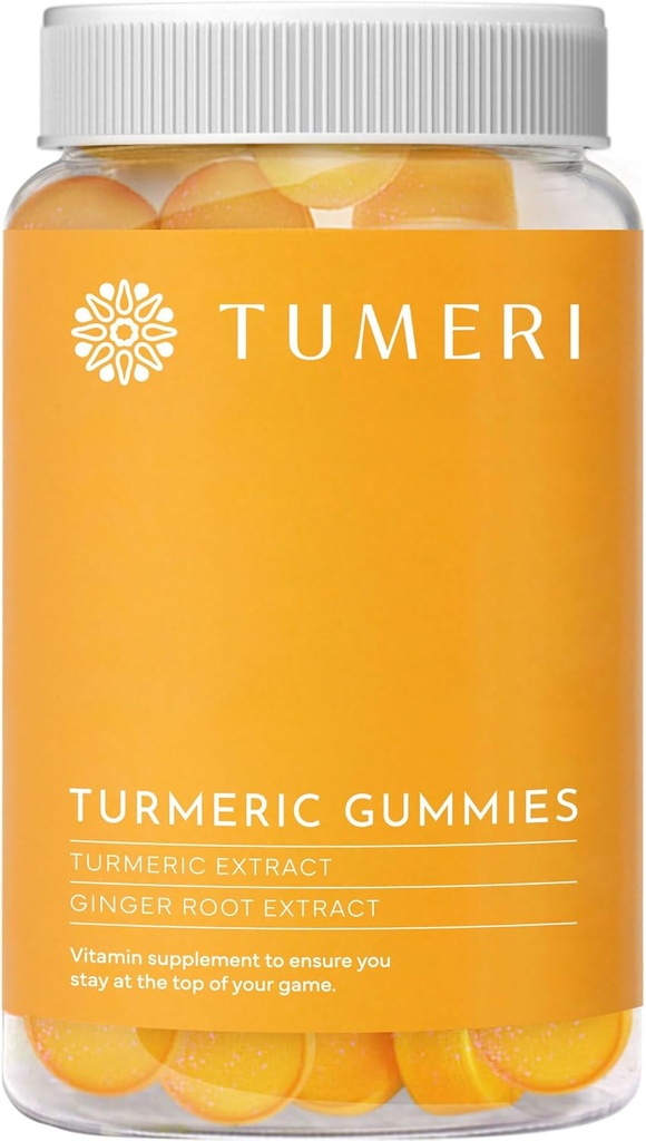 TUMERI Turmeric και Ginger Gummies – Turmeric Curcumin Joint Supplement - 60 Count Natural Tropical Fruit Flavored Vegan Gummies