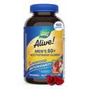 Nature's Way Alive Men’s 50+ Daily Gummy Multivitamins, Supports Healthy Brain, Eyes, Heart*, B-Vitamins, Gluten-free, Fruit Flavored, 150 Gummies (Packaging May Vary)