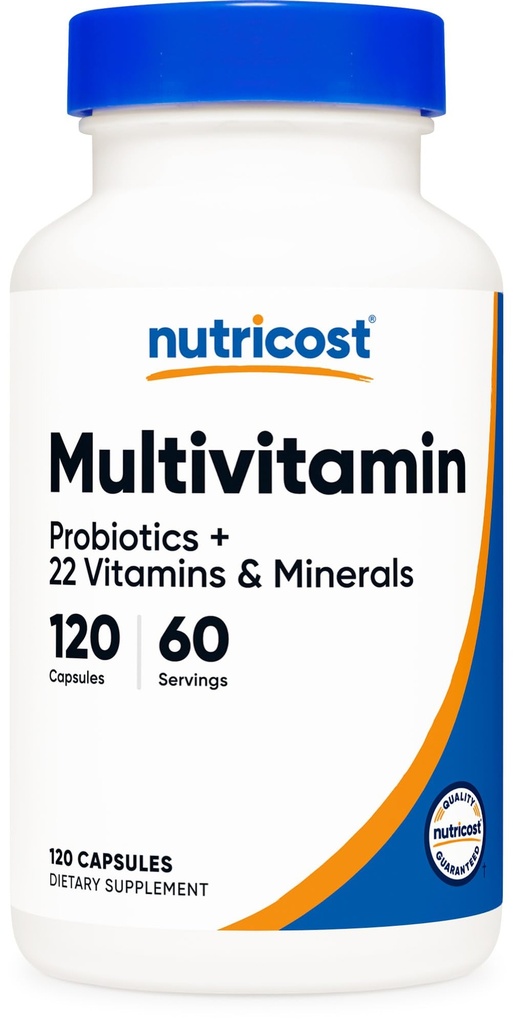Nutricost Πολυβιταμίνη με Προβιοτικά 120 Καψάκια Χορτοφαγικής - Συσκευασμένο με Βιταμίνες & Ορυκτά