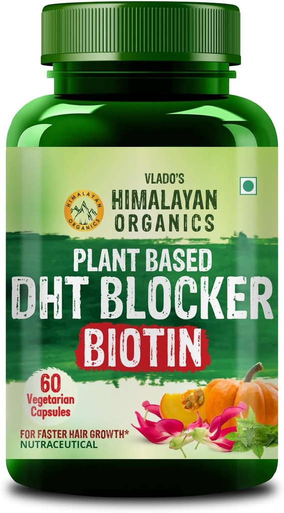 Himalayan Organics Plant-Based DHT Blocker With Goodness of Nettle Leaves | Promotes Hair Growth | For Men And Women - 60 Veg Capsules