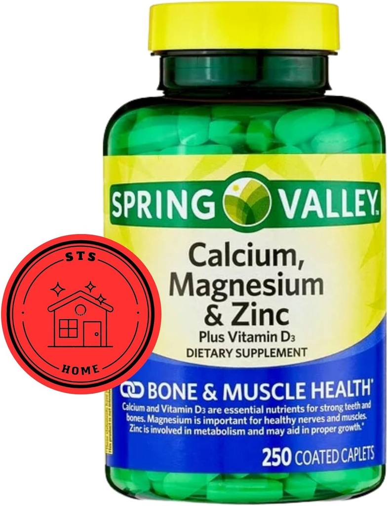 Calcium Magnesium Zinc with Vitamin D3 | Calcium Supplement | Calcium Magnesium Zinc | Calcium 600 mg with vitamin D3 | Calcium Magnesium Supplement + STS Sticker.