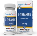 Superior Source L- Theanine 200 mg - Συμπλήρωμα υποστήριξης για την υγεία του εγκεφάλου για ενήλικες - Συμπλήρωμα Formula Aids Better Sleep & Daily Energy - Υποστηρίζει τη συγκέντρωση Φυσικά - 100 στιγμιαία δισκία διάλυσης