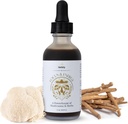 Focus & Energy Natural Mushroom Tincture - Adaptogenic Mushroom Drops & Organic Unique Custom Blend - Συμπλήρωμα για την ανοσοενίσχυση, την ισορροπία, την ηρεμία, τη γνωστική υποστήριξη, και το άγχος (2oz)
