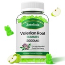 Organic Valerian Root Gummies, βοτανικό συμπλήρωμα για την υποστήριξη χαλάρωσης και διάθεσης, Sleep Gummies Χωρίς μελατονίνη για ενήλικες, Vegan, μη ΓΤΟ, Apple Flavor, 60 Count