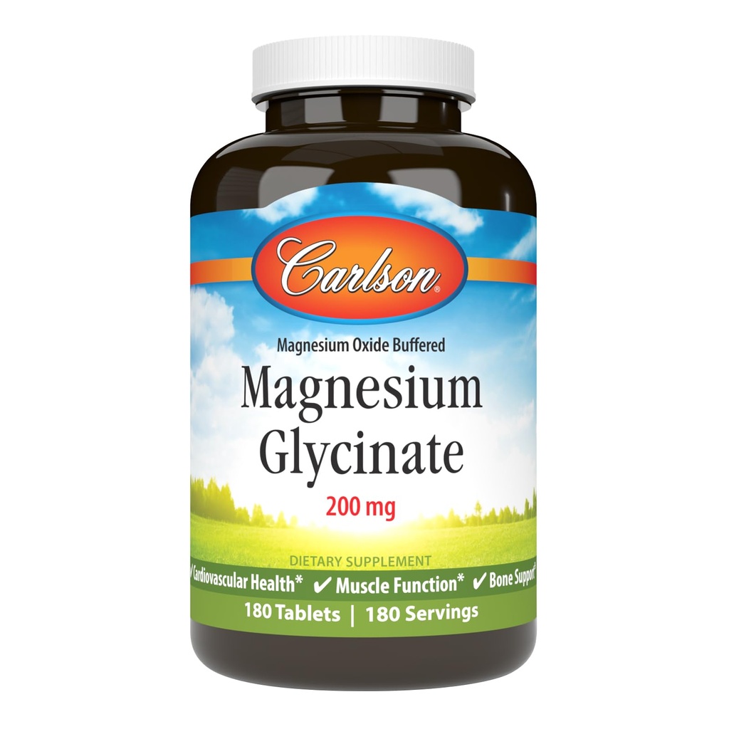 Carlson Chelated Magnesium 200mg, 180 δισκία