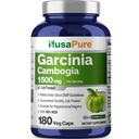 NusaPure Garcinia Cambogia 180 Κάψουλες Veggie 1500mg (χορτοφαγικά, μη ΓΤΟ, Vegan)