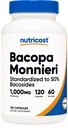 Nutricost Bacopa Monnieri 1.000mg, 120 κάψουλες (60 σερβιέτες) - Μη ΓΤΟ, Χωρίς γλουτένη, και χορτοφάγους Φιλικούς
