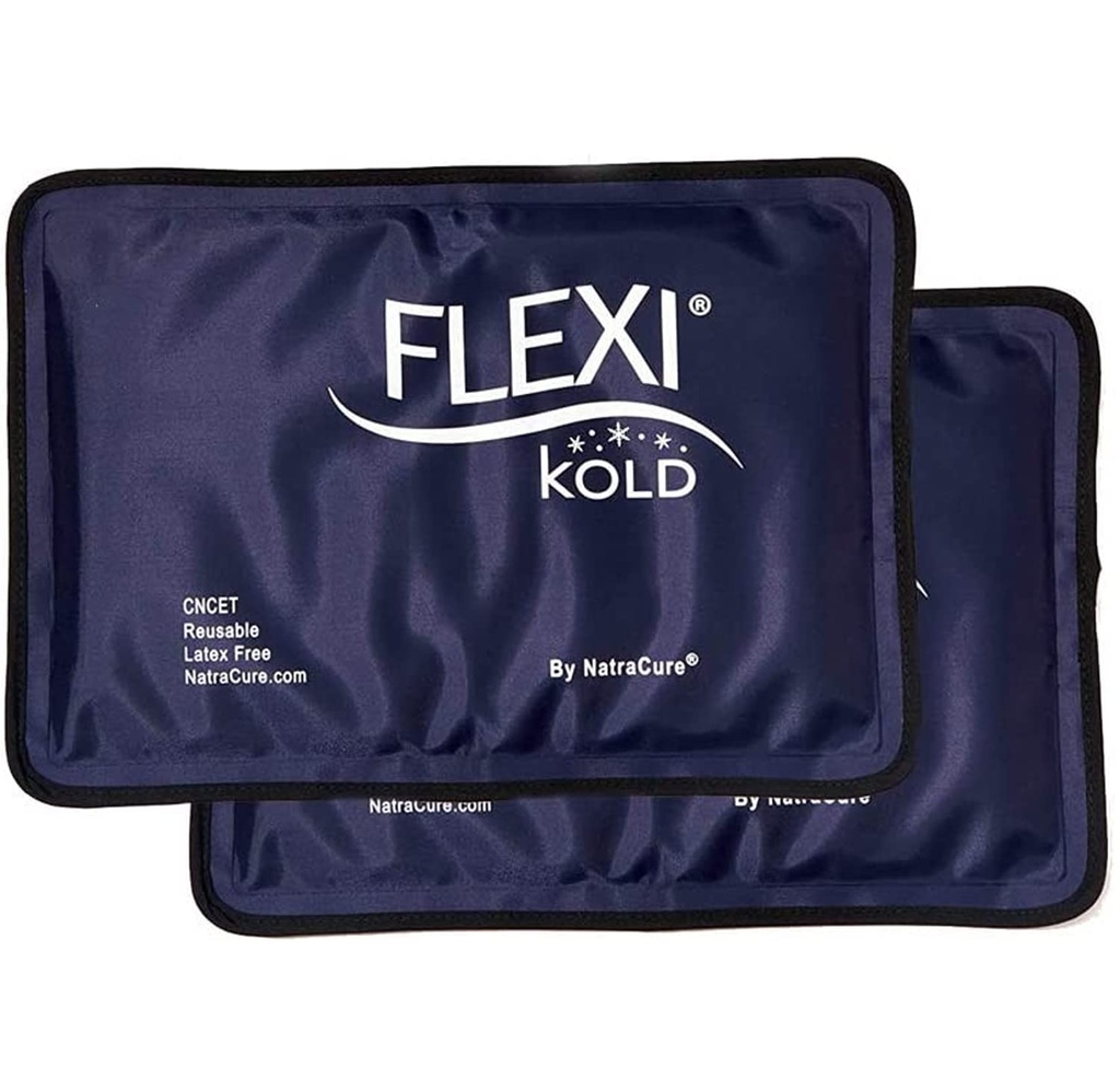 2 FlexiKold Gel Ice Packs - Παγωμένα Πακέτα για Κακώσεις Reuseable, Back Pain Relief, Knee Ice Pack Wrap, After Surgery, Ice Pack for Knee - 6303-COLD-2PK by NatraCure - Medium – 2PK