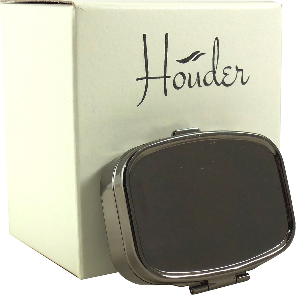 Houder Classy Gray Μεταλλικό Χάπια Κουτί Διακοσμητικό Χάπια περίπτωση με κουτί δώρων - Μεταφέρετε τα φάρμακά σας σε στυλ (Rectangular)