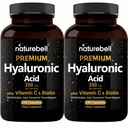 NatureBell 2 Pack Plant Based Hyaluronic Acid Supplements 250mg with 25mg Vitamin C & Biotin 5000mcg, 480 Total Capses 
