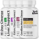 Youth & Tonic 4X Body Detox and Cleanse for Women & Men with Liver Support, Kidney and Colon Cleanse and CandEase Matrix. 180 Χάπια
