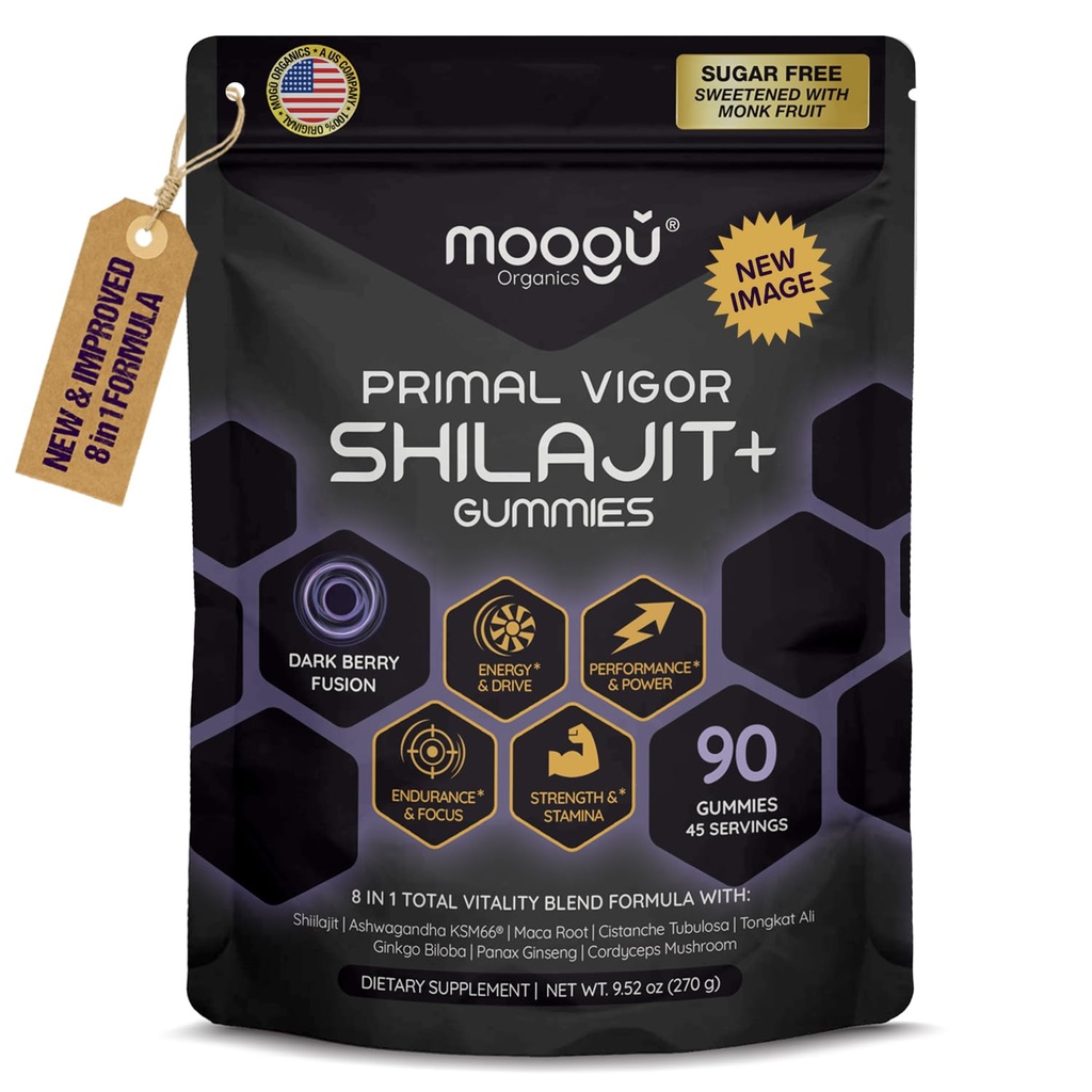 18,000mg καθαρός σιλατζίτ Ιμαλαΐων (90 Gummies) Ashwagandha, 75% Fulvic Acid & 85+ Trace Minerals I Men, Women I Panax Ginseng, Rhodiola, Turmeric, Gingko Biloba, Cordyceps, Stinging Nettle.