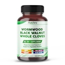 All-in-1 Wormwood Black Walnut Whole Cloves Ginger - Υποστηρίζει την Ηπατική Υγεία & Βοηθήματα - Κατασκευάζεται στις ΗΠΑ -150 Κάψουλες