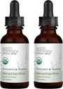 USDA Organic Potassium Iodide 250 mcg Liquid Supplement 2-Pack (1-Ετος Προμήθειας) - Υποστηρίζει το Thyroid Gland και βοηθά την έκθεση & χαμηλά επίπεδα του ιωδίου - More Bioδιαθέσιμο από δισκία, χάπια - 1 FL Oz