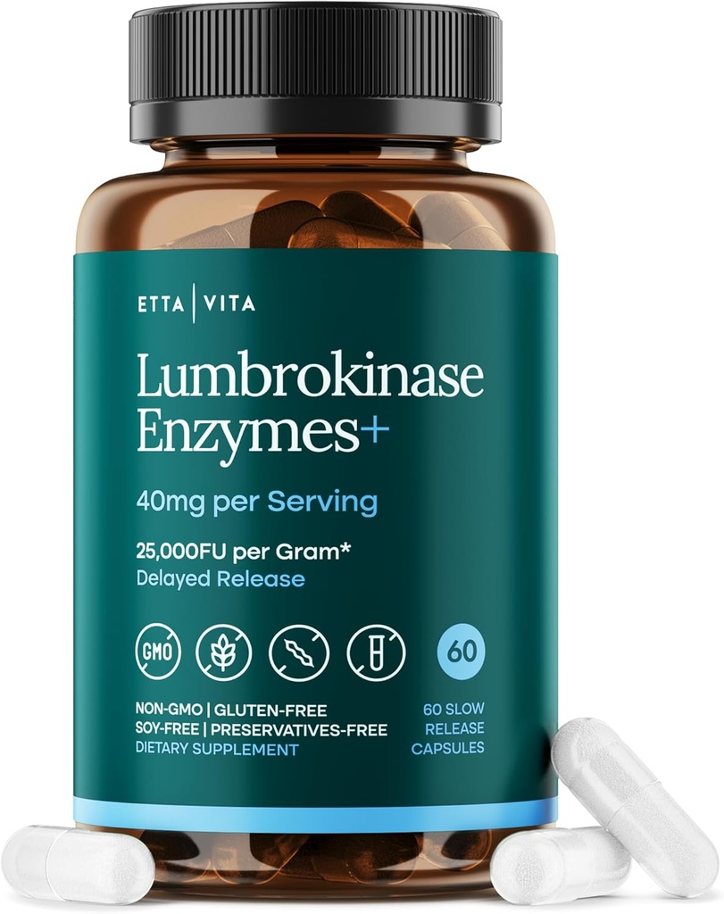 Έντονη Lumbrokinase Συμπλήρωμα 40mg/Serving (Μέγιστη Δραστηριότητα - 800.000 Μονάδες) - Lumbrokinase Ένζυμα Κάψουλες για την Ενεργειακή Υποστήριξη, Διέγερση, Αποτοξίνωση, Γνωριμία & Υγεία των Ούλων - Παρόμοια με Nattokinase