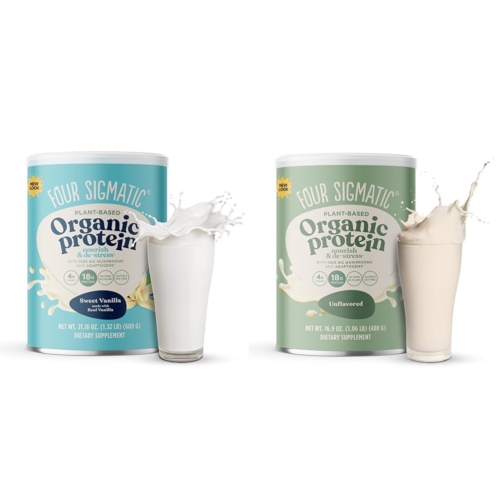 Τέσσερις Sigmatic Organic Vegan & Plant Protein Powders 