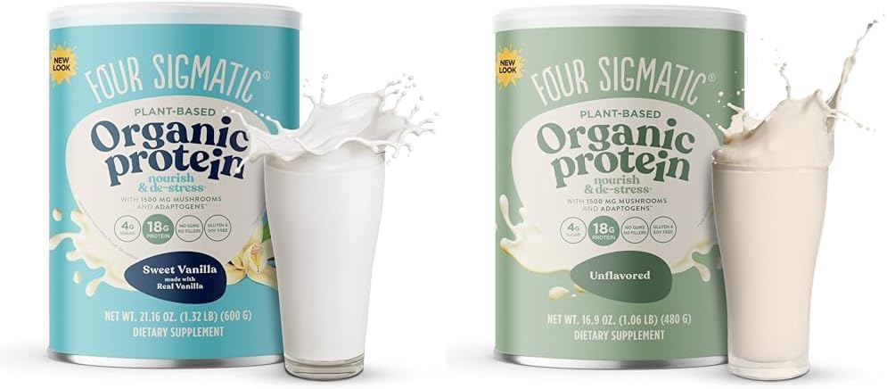 Τέσσερις Sigmatic Organic Vegan & Plant Protein Powders 