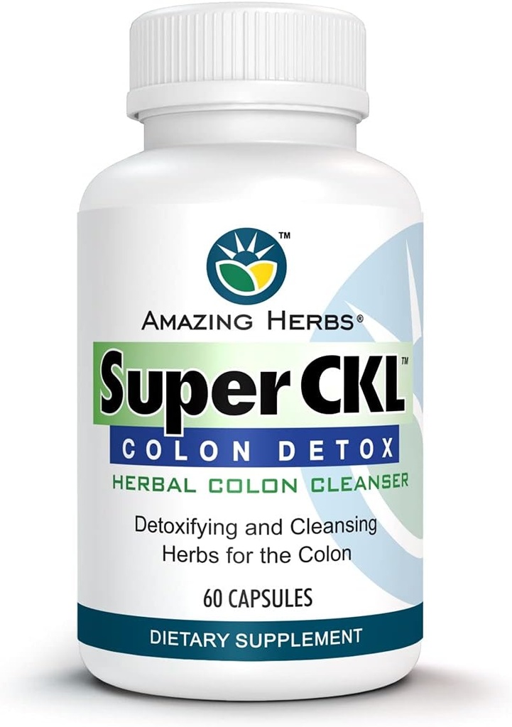 Amazing Herbs Super CKL Colon Detox - Όλα φυσικά, Herbal Colon Cleanser, Βελτιώνει Digetion & Aids στην απομάκρυνση των αποβλήτων - 60 Count