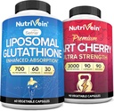Nutrivein Premium Liposomal Glutathione συμπλήρωμα & Tart Cherry Κάψουλες Δέσμη: Υψηλής Απορρόφησης Glutathione Liposomal συμπλήρωμα & Tart Cherry Extract κάψουλες για Detox, ανάκτηση, & άμυνα