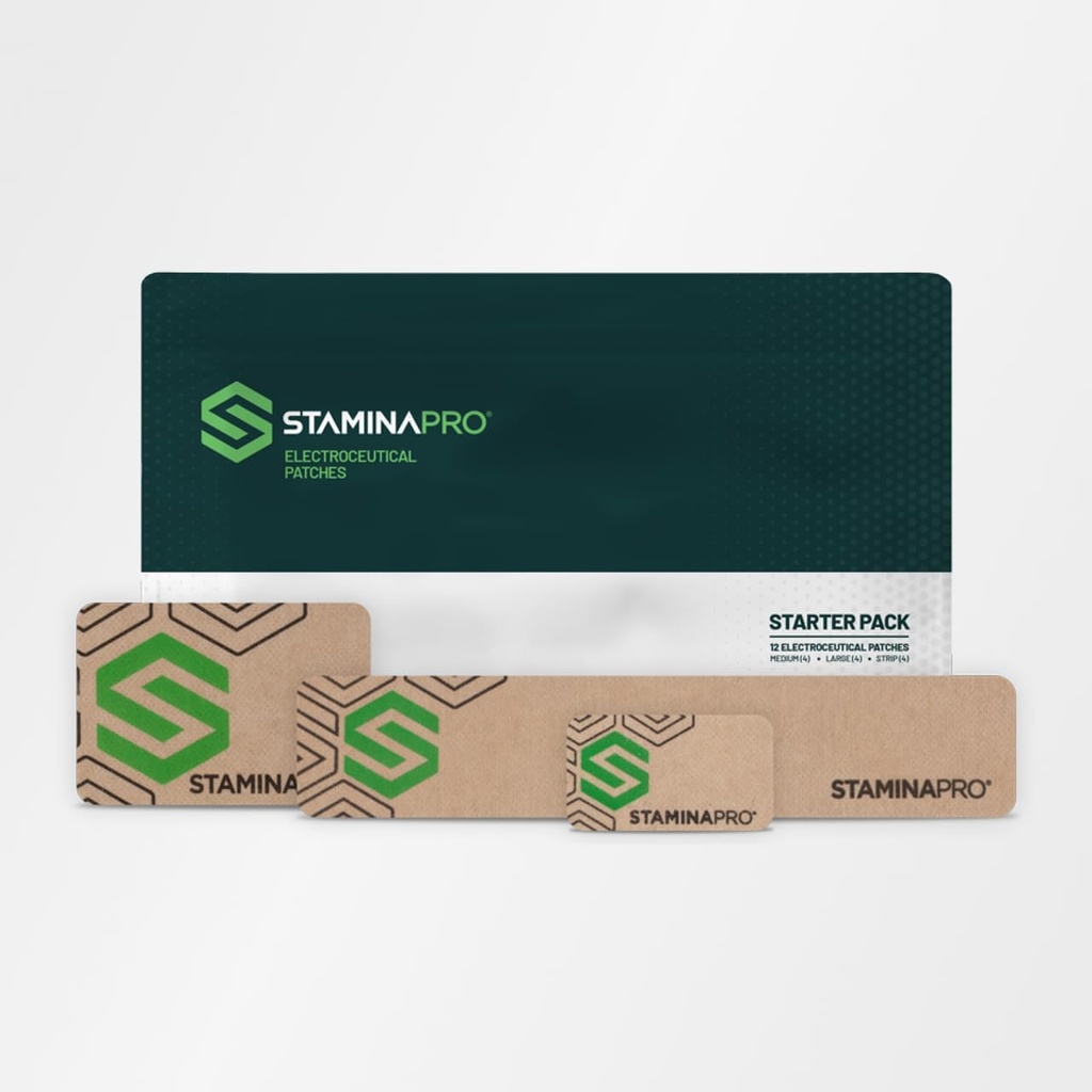 12 Patches - STAMINAPRO Electroceutical Patches for Muscle Soreness, Strain, Muscle Fatigue, and Muscle Tightness