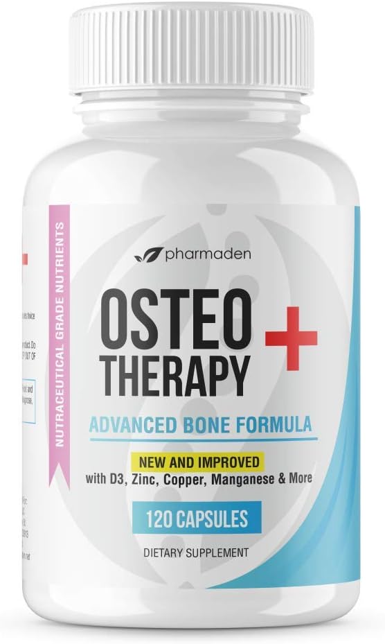 OsteoTherapy+ Σύνθετη υποστήριξη οστών συμπλήρωμα - βιταμίνη C, MK4/MK7, υψηλής απορρόφησης ασβέστιο, Μαγγάνιο, Μαγνήσιο