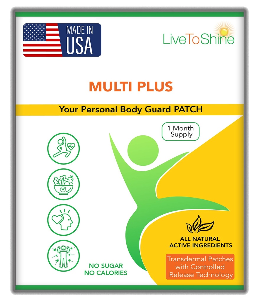 Live To Shine Multi Plus Topical Patch - USA Made - 30 Ημέρες Προμήθεια για γυναίκες και άνδρες από