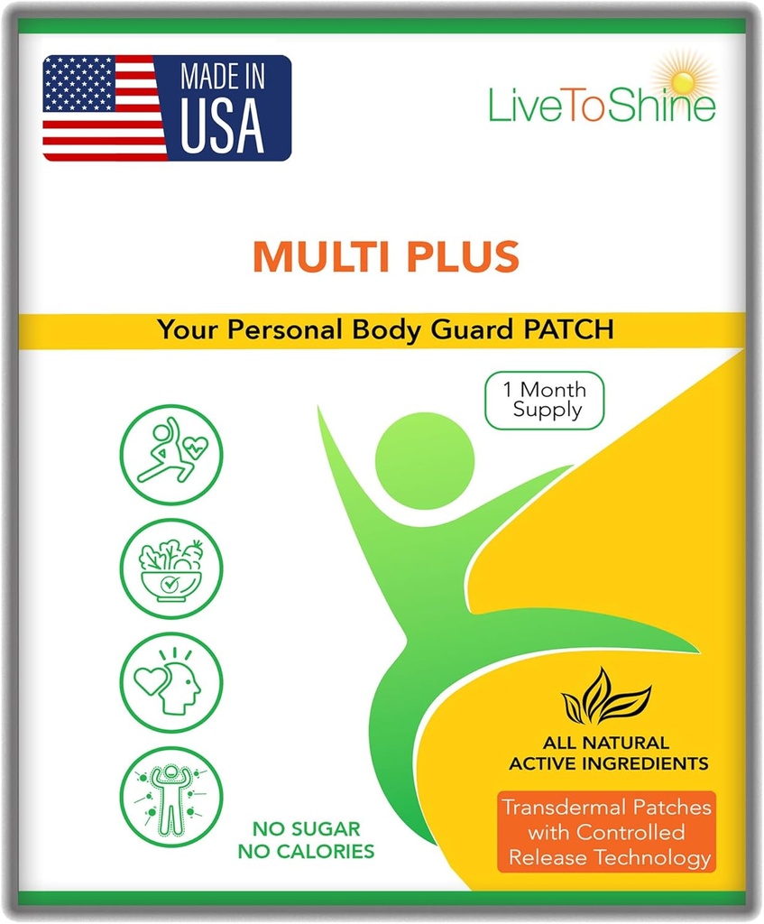 Live To Shine Multi Plus Topical Patch - USA Made - 30 Ημέρες Προμήθεια για γυναίκες και άνδρες από