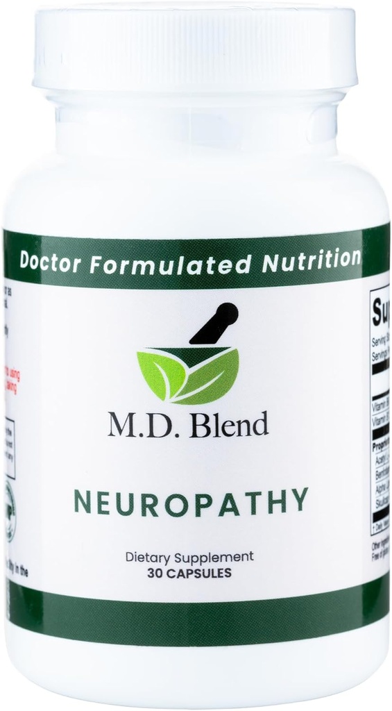 Νευροπάθεια - Expert Formulated - Natural Blend for Optimal Nerve Wellness - Alpha Lipoic Acid, L-Carnitine, Vitamins B6 & B12, Skullcap Root, Acetyl L-Carnitine - 30 Κάψουλες (1 Συσκευασία)