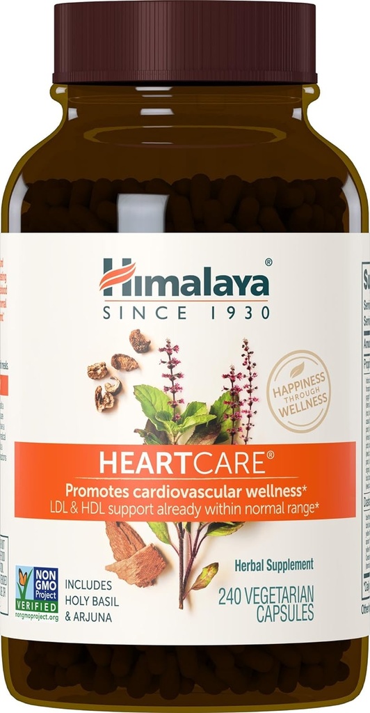 Himalaya HeartCare, Χοληστερόλη & Συμπληρώματα Πίεσης Αίματος για Καρδιαγγειακή Ευεξία και Καρδιά Υγεία, 720mg, 240 Κάψουλες, 2 Μήνες Προμήθεια