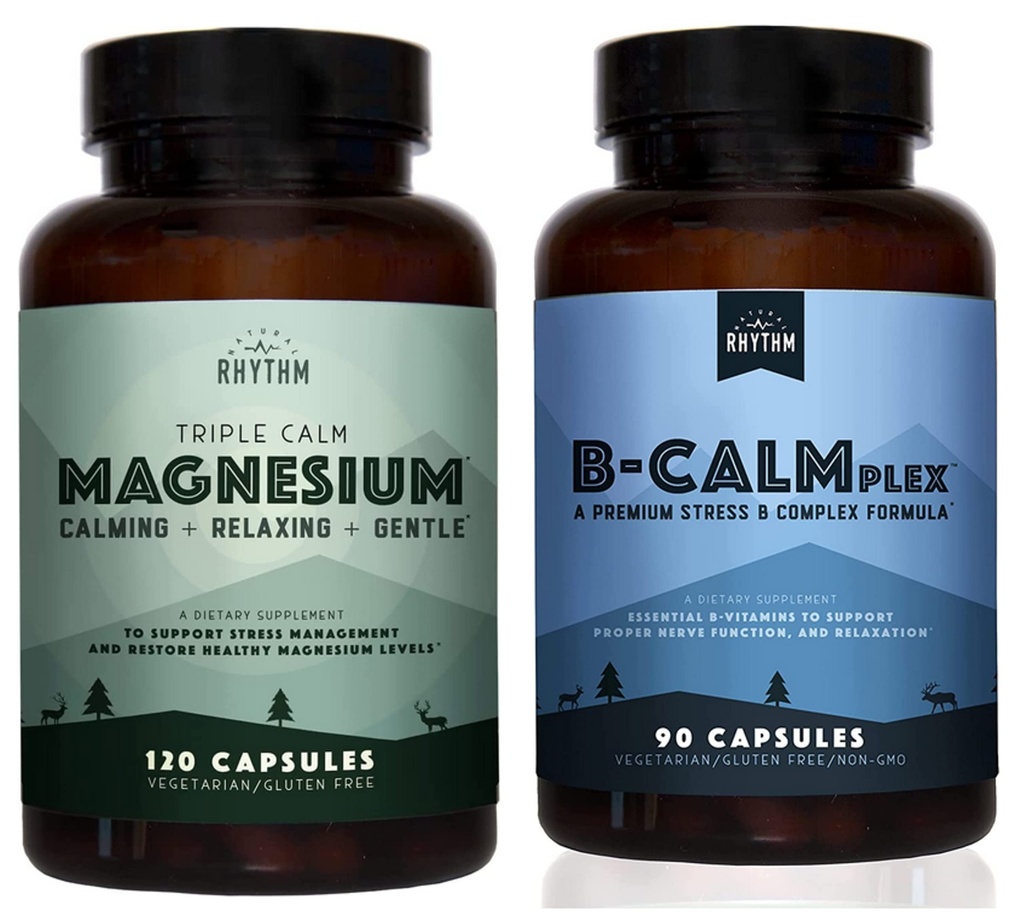 Φυσικός Rυθμός Calm Bund - Τριπλή ηρεμία μαγνήσιο 150mg, 120 κάψουλες + B- CALMplex, Μοναδική βιταμίνη Β Blend, 90 κάψουλες
